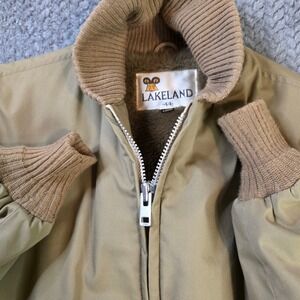 Vintage Lakeland Insulated Work Jacket Mens 44 Long Tan Sherpa Lined Heavy Coat